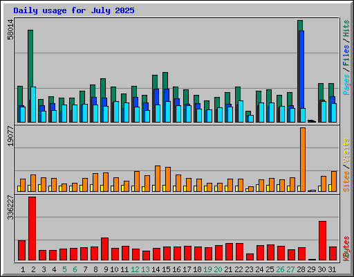 Daily usage for July 2025