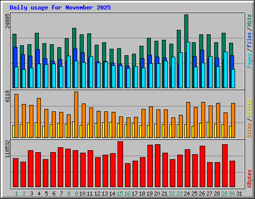 Daily usage for November 2025